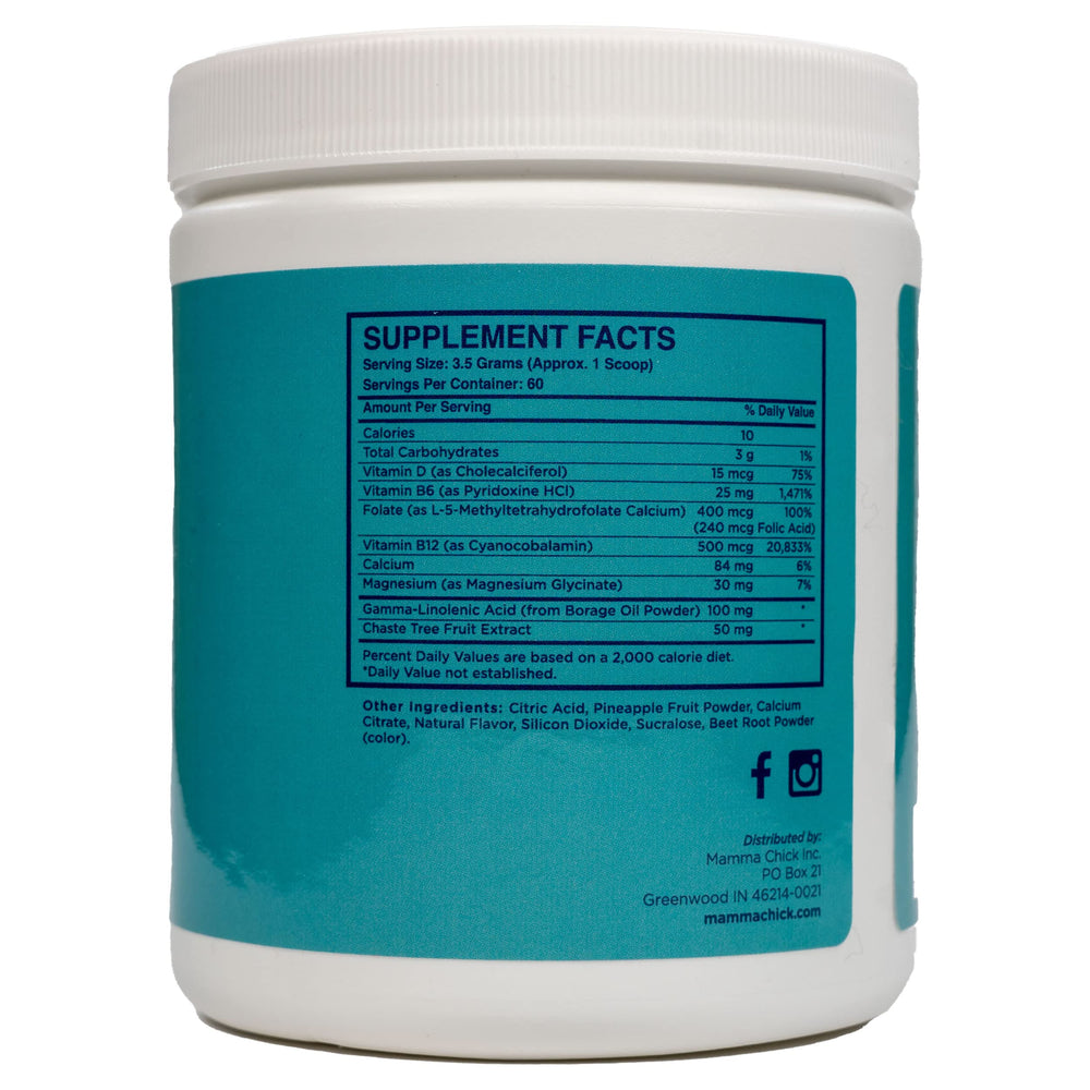 Vegan and sugar-free PMS relief supplement by Mamma Chick