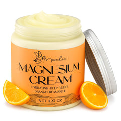 Manelix Magnesium Cream bottle with orange creamsicle scent for relaxing evenings