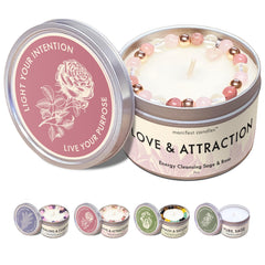 7oz Manifest Candles Love Candle with Sage and Rose fragrance