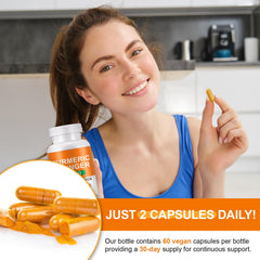 Manufacturing facility with quality testing for turmeric capsules