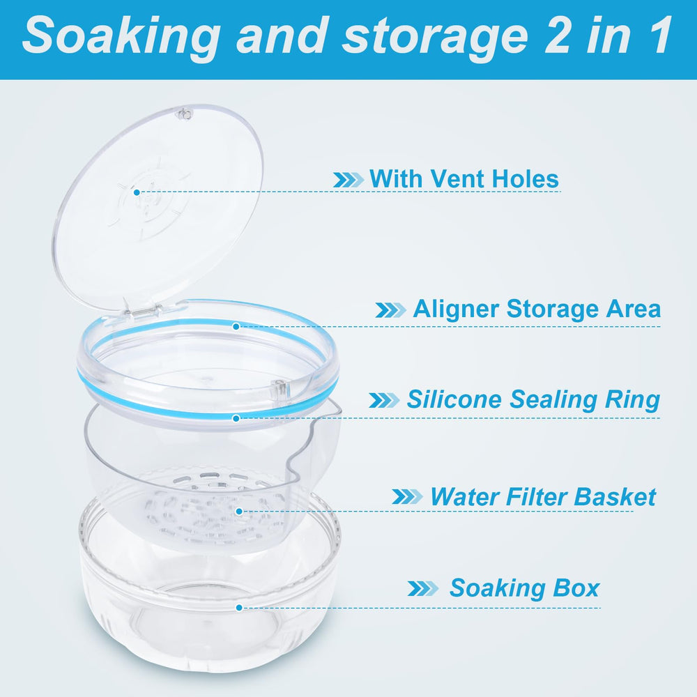Ventilation holes on top of the denture bath box