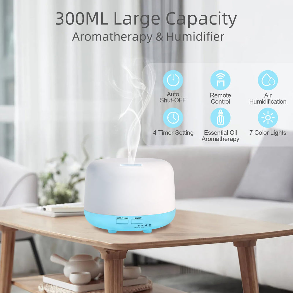 Compact 300ml essential oil diffuser close-up