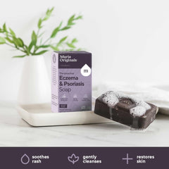 Marie Originals eczema face soap bar USA-made badge signals reliable, safe skincare.