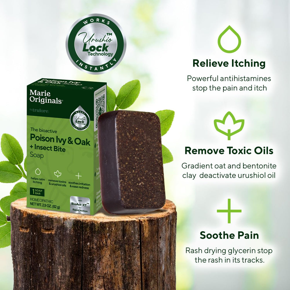Marie Originals Poison Ivy Bar lathering on skin for gentle cleansing