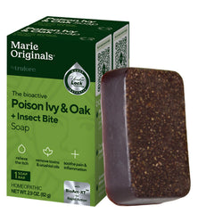 Marie Originals Poison Ivy Bar pack shows natural rash relief and gentle cleansing