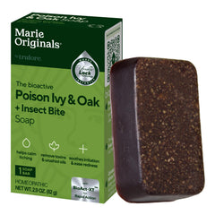 Marie Originals Poison Ivy Bar packaging highlights natural ingredients for everyday skin relief