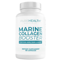 Front label of Marine Collagen Booster bottle with Hyaluronic Acid