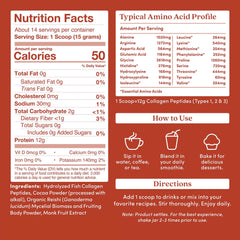 Lifestyle shot of chocolate marine collagen powder with nuts and berries