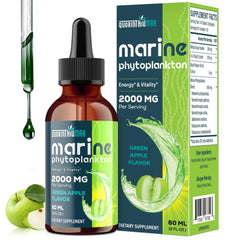 Marine Phytoplankton Drops 2000mg Green Apple flavor bottle, 2oz