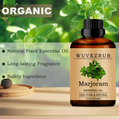 Marjoram essential oil applied to skincare routine
