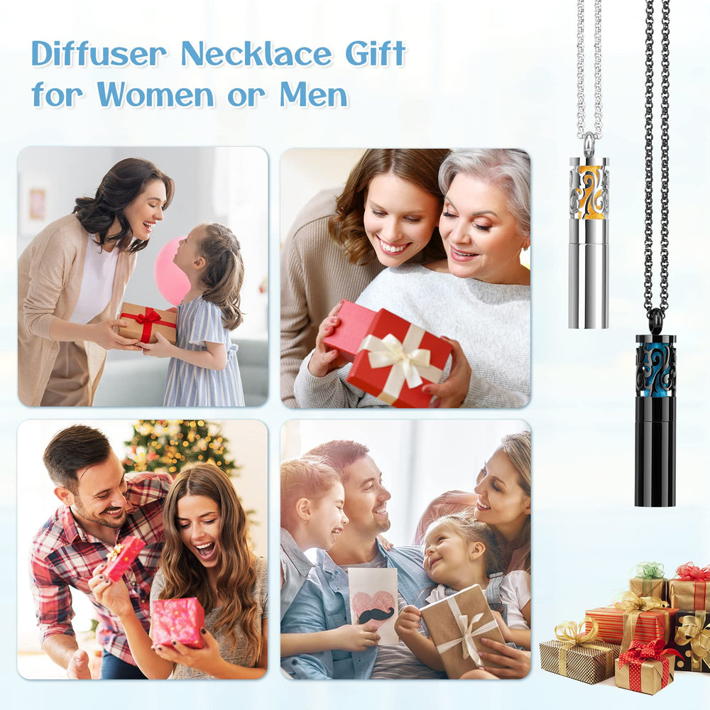 Aromatherapy diffuser necklace gift set for birthdays, holidays, and Mother's Day