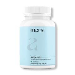 Mars Surgemax Natural Capsules bottle with Shilajit and Safed Musli ingredients