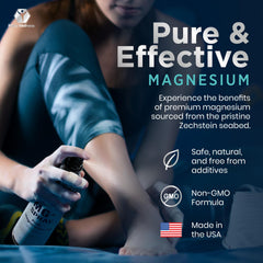 Close-up of the Mars Wellness MG+ Magnesium Oil Spray label