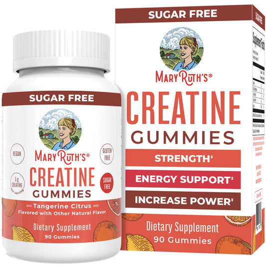 Hero image of MaryRuth's Creatine Gummies bottle and gummies