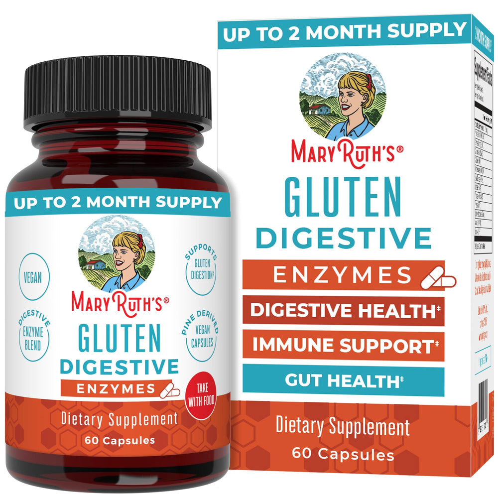 MaryRuth Organics Gluten Enzymes Capsules bottle front