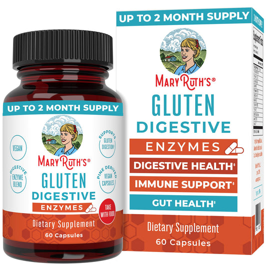 MaryRuth Organics Gluten Enzymes Capsules bottle front