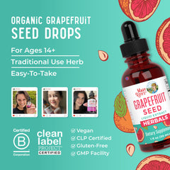 Gluten-free grapefruit seed extract drops label