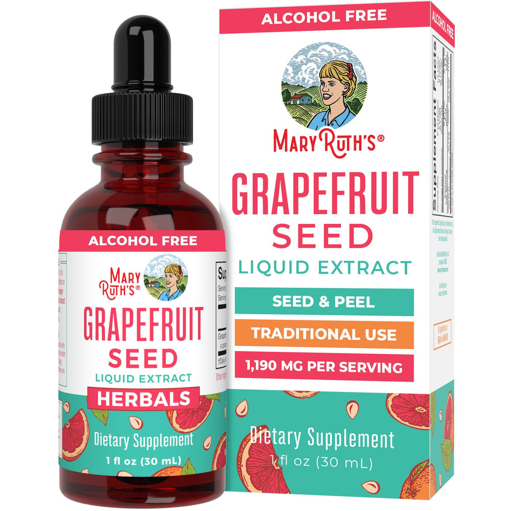 Bottle of MaryRuth Organics Grapefruit Seed Extract Drops with label