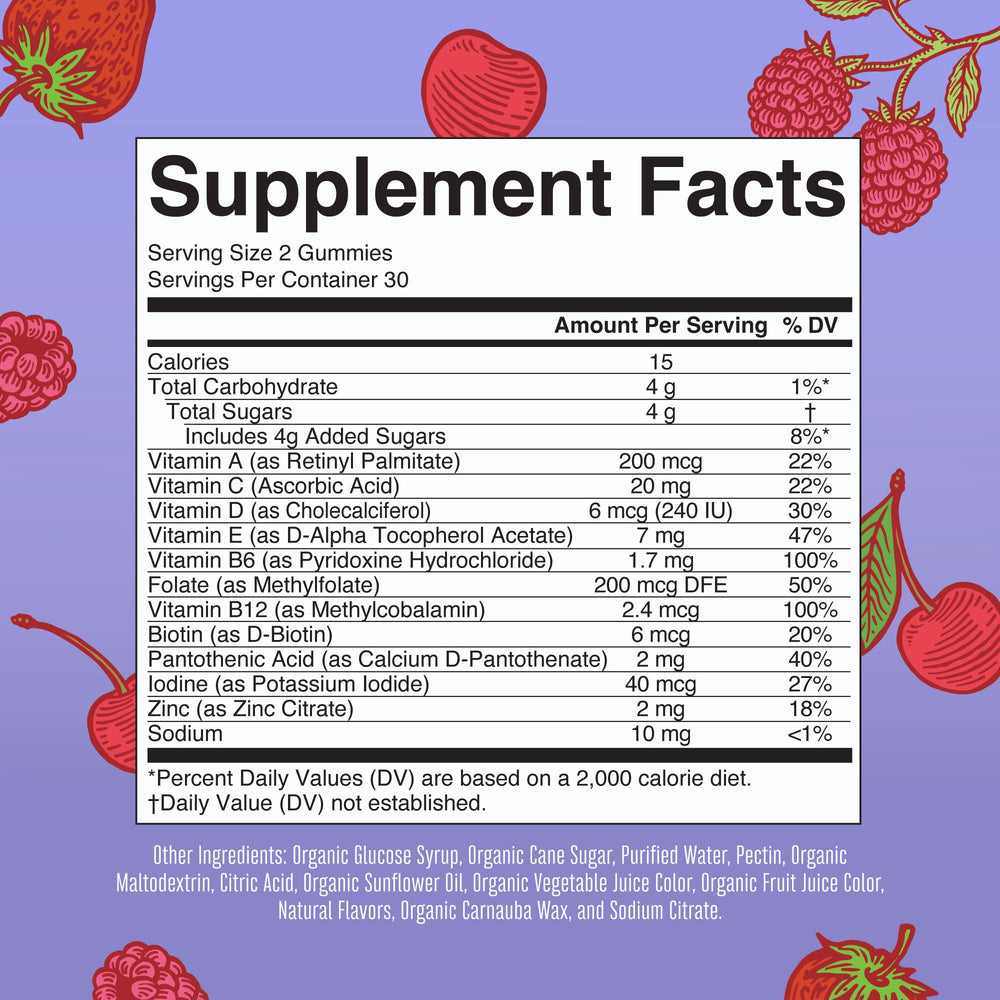 MaryRuth Organics Kids Multivitamin Gummies bottle and label