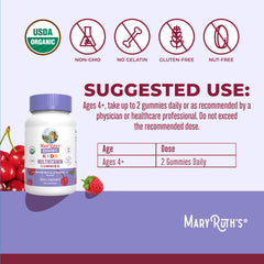 Close up of serving size for kids multivitamin gummies