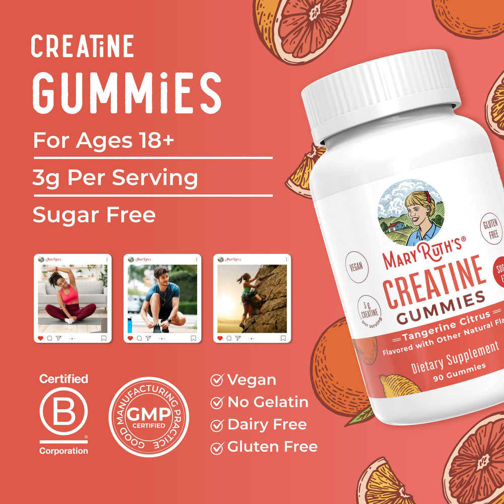 MaryRuth Organic Creatine Gummies in gym bag ready for workouts