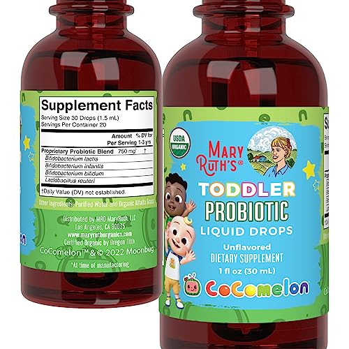 MaryRuth Organics Cocomelon Toddler Probiotic Liquid Drops product label