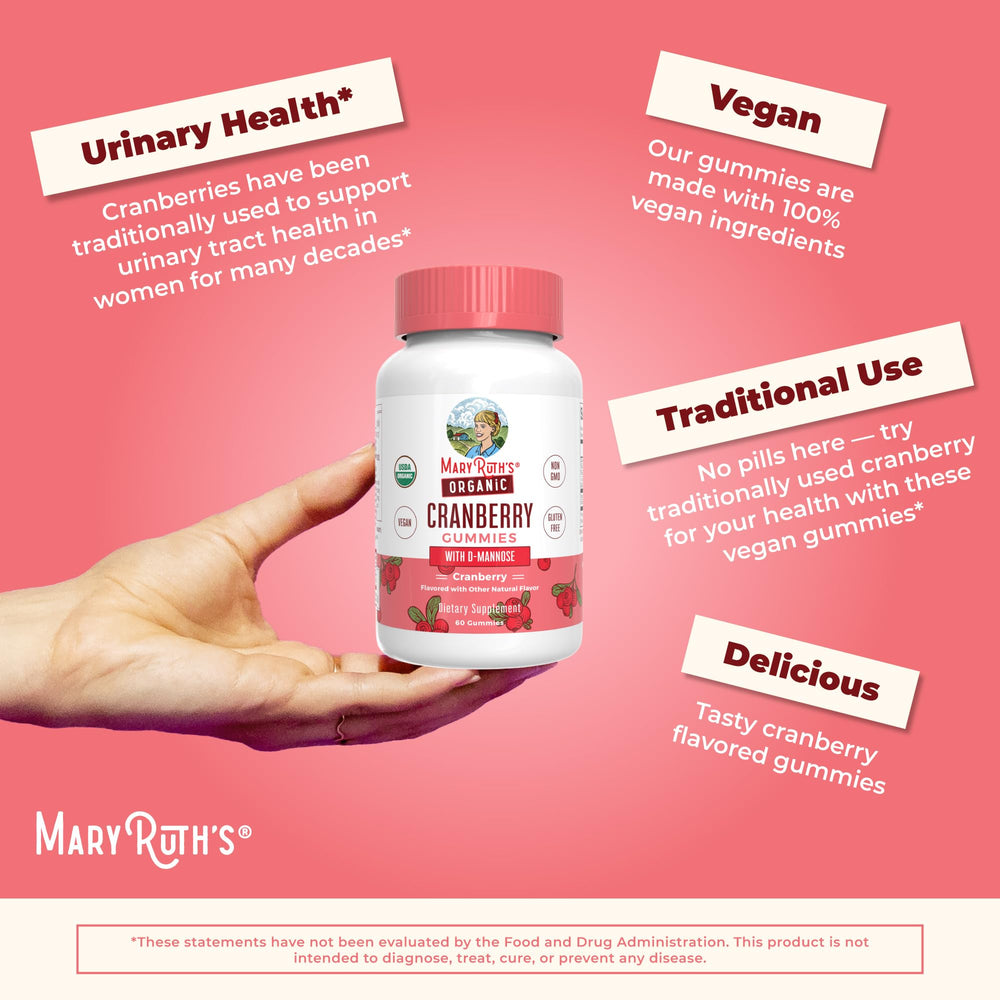 Serving size of 2 gummies for urinary health support