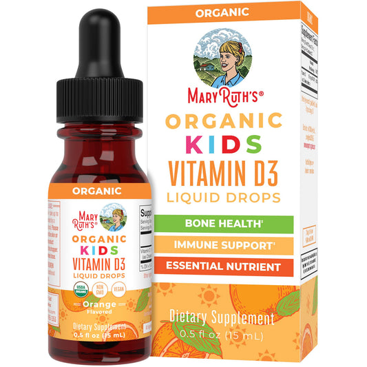 MaryRuth Organics Kids D3 Vitamin D3 Liquid Drops bottle label