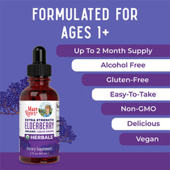 Ingredients label for MaryRuth Organic Elderberry Syrup