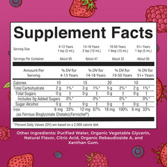 MaryRuth Organics Iron Liquid Bottle label close-up