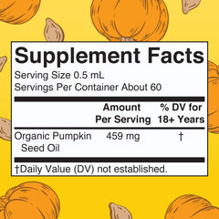 Dropper releasing pumpkin seed oil drops