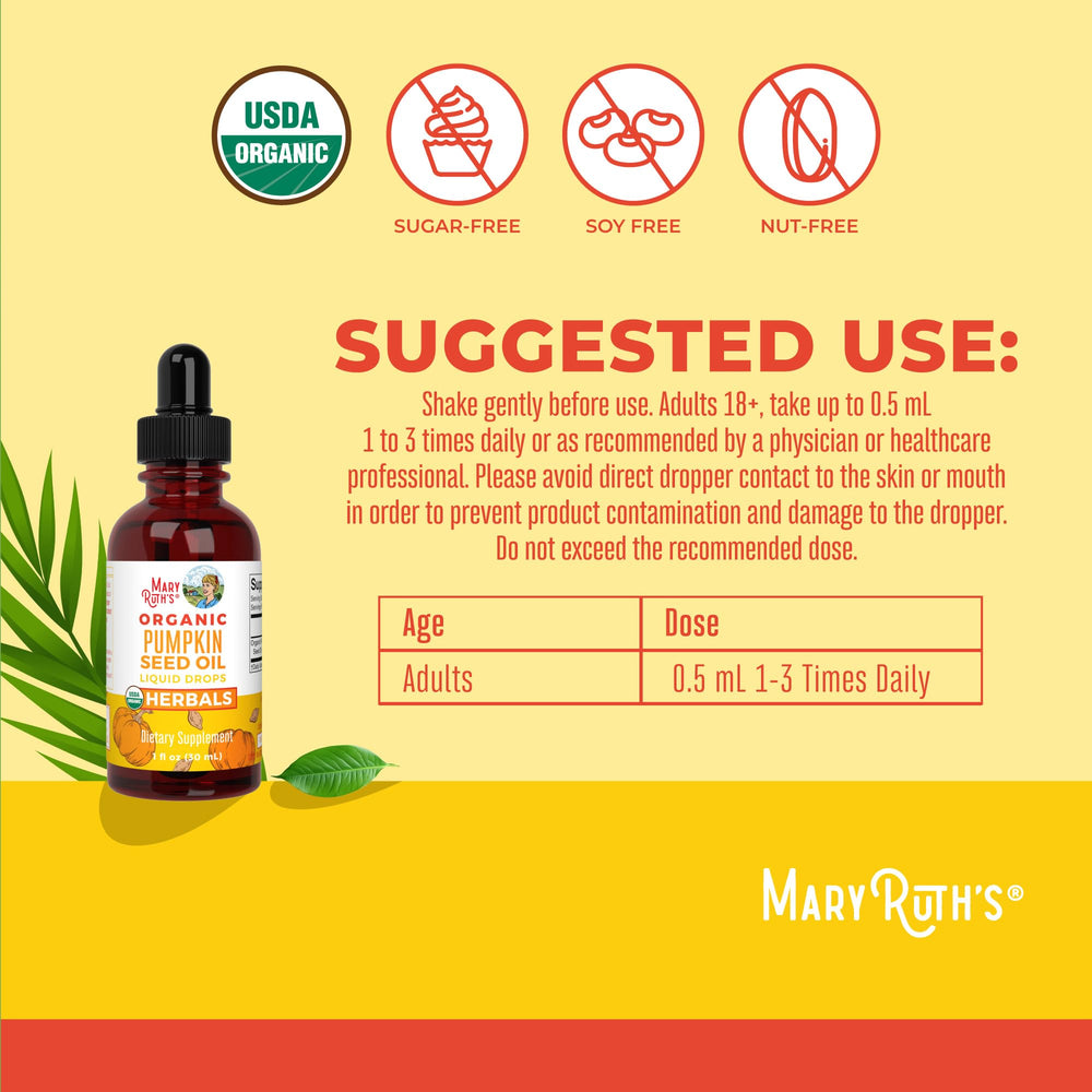 USDA Organic label on pumpkin seed oil bottle