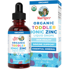 Front view of MaryRuth Organics Toddler Liquid Zinc Drops Berry flavor bottle