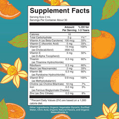Front packaging of MaryRuth Organics Toddler Multivitamin Drops with Iron