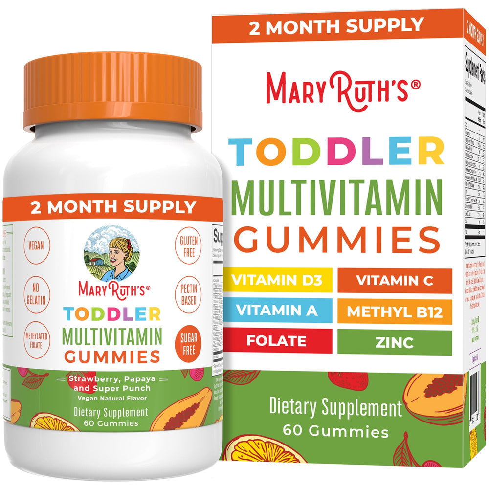 MaryRuth Organics Toddler Multivitamin Gummies bottle front label, 60-count