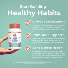 Nutrition panel and ingredients for toddler gummies