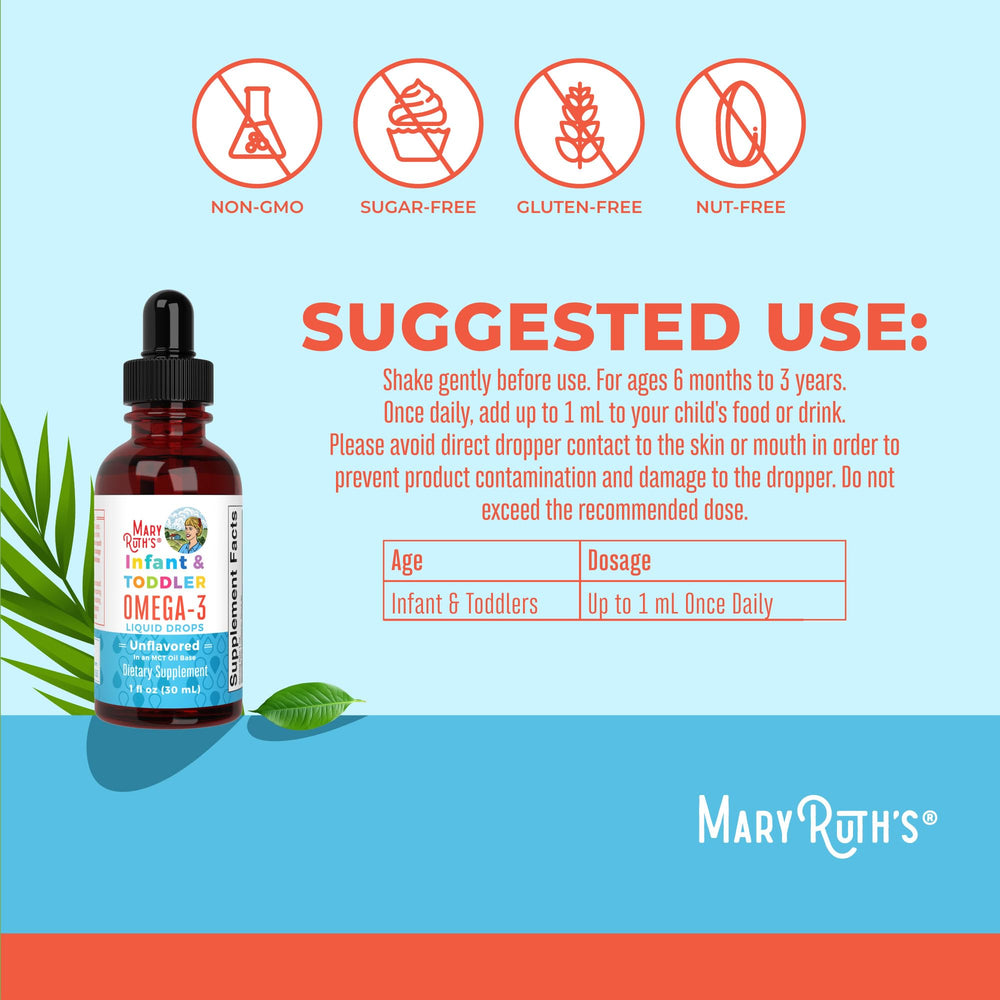Unflavored omega-3 drops for infants and toddlers product shot