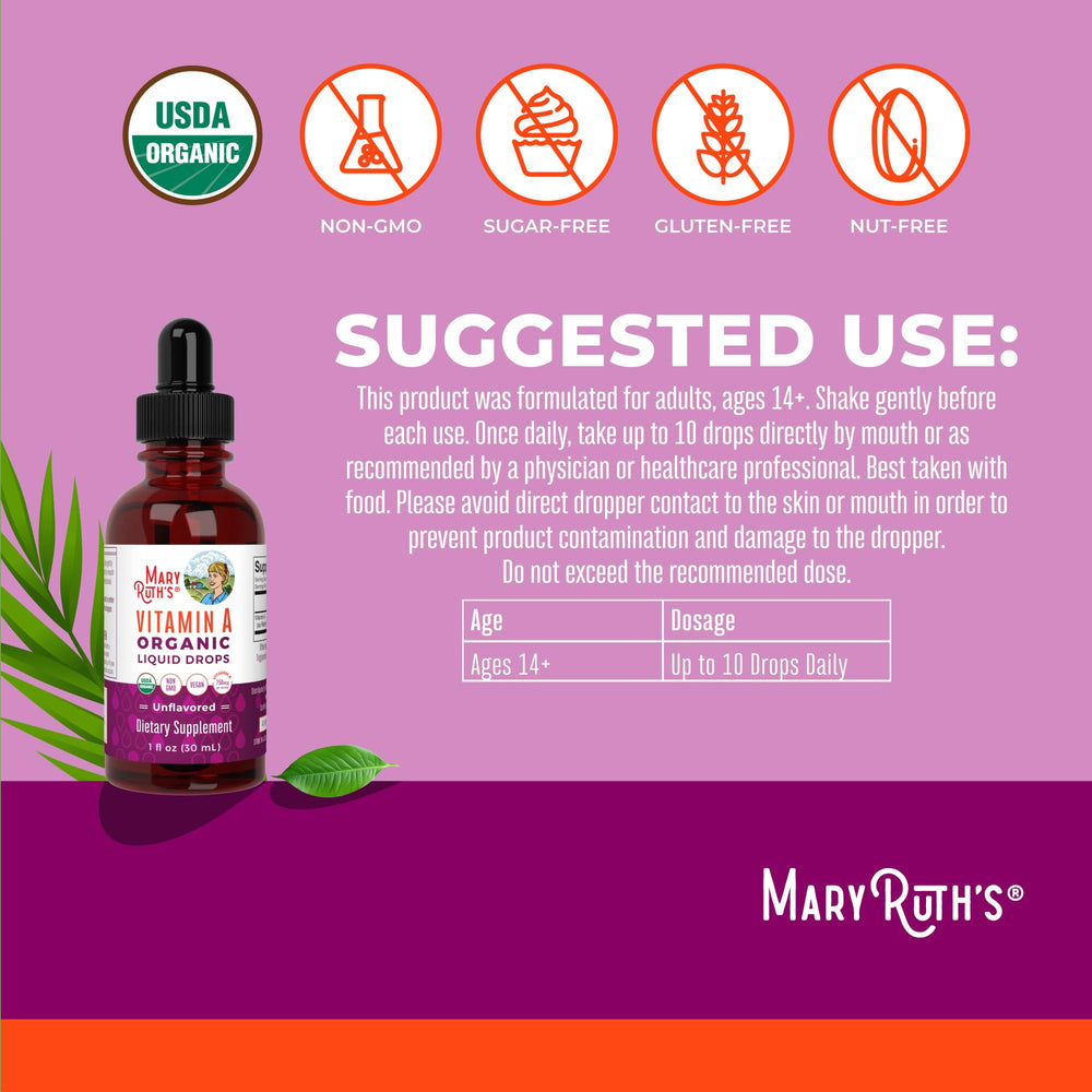 Serving size 10 drops equals 750 mcg Vitamin A