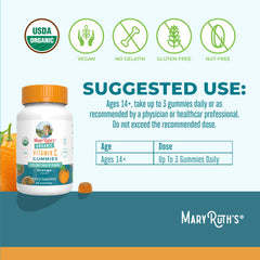 Nutritional label details for MaryRuth Organics Vitamin C Gummies