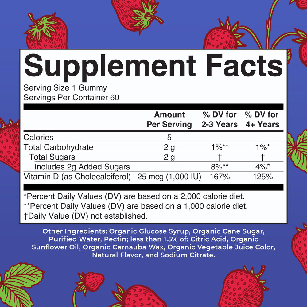 USDA Organic seal on Vitamin D3 gummies packaging