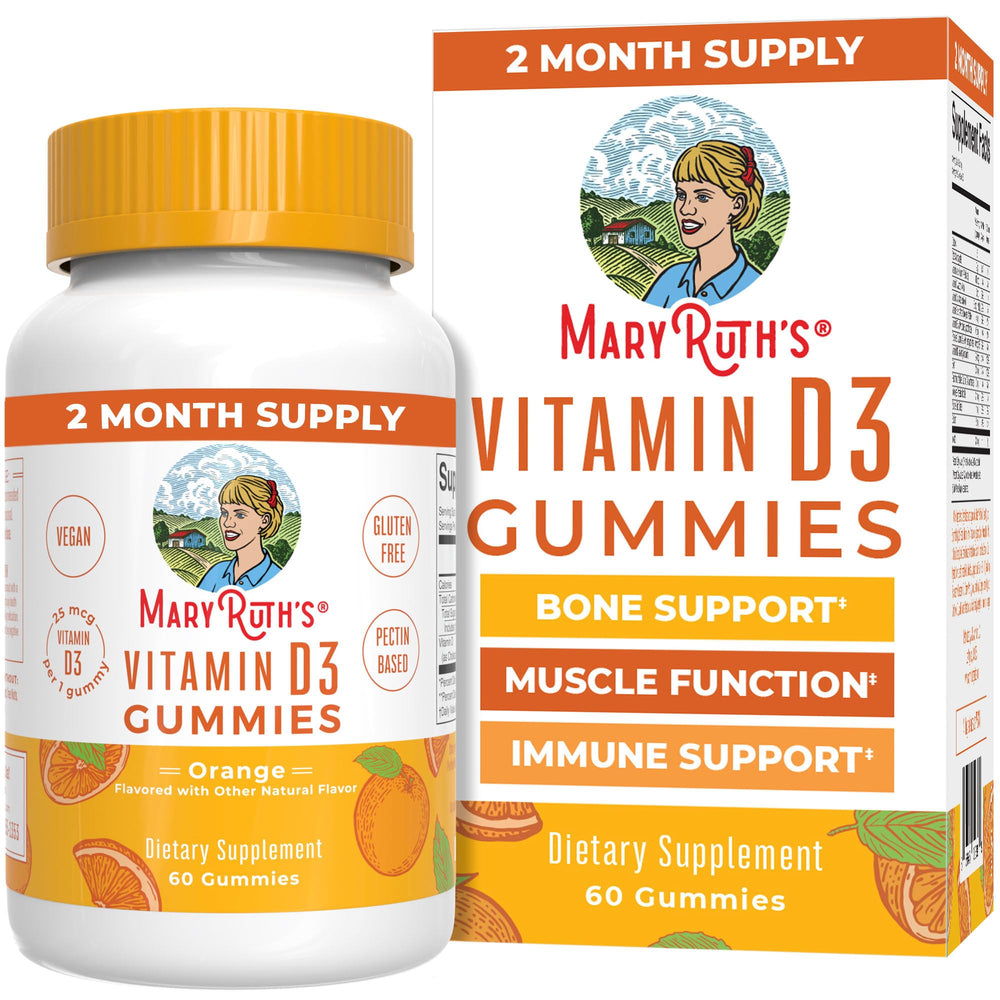 MaryRuth Organics Vitamin D3 Gummies bottle on a white background