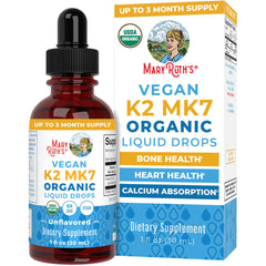 MaryRuth Organics Vitamin K2 MK-7 liquid drops bottle, 1 oz