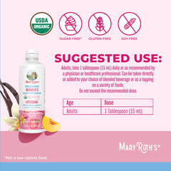 Nutrition facts panel for MaryRuths liposomal multivitamin