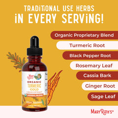 1 oz bottle size of MaryRuth Turmeric Gold Liquid Drops