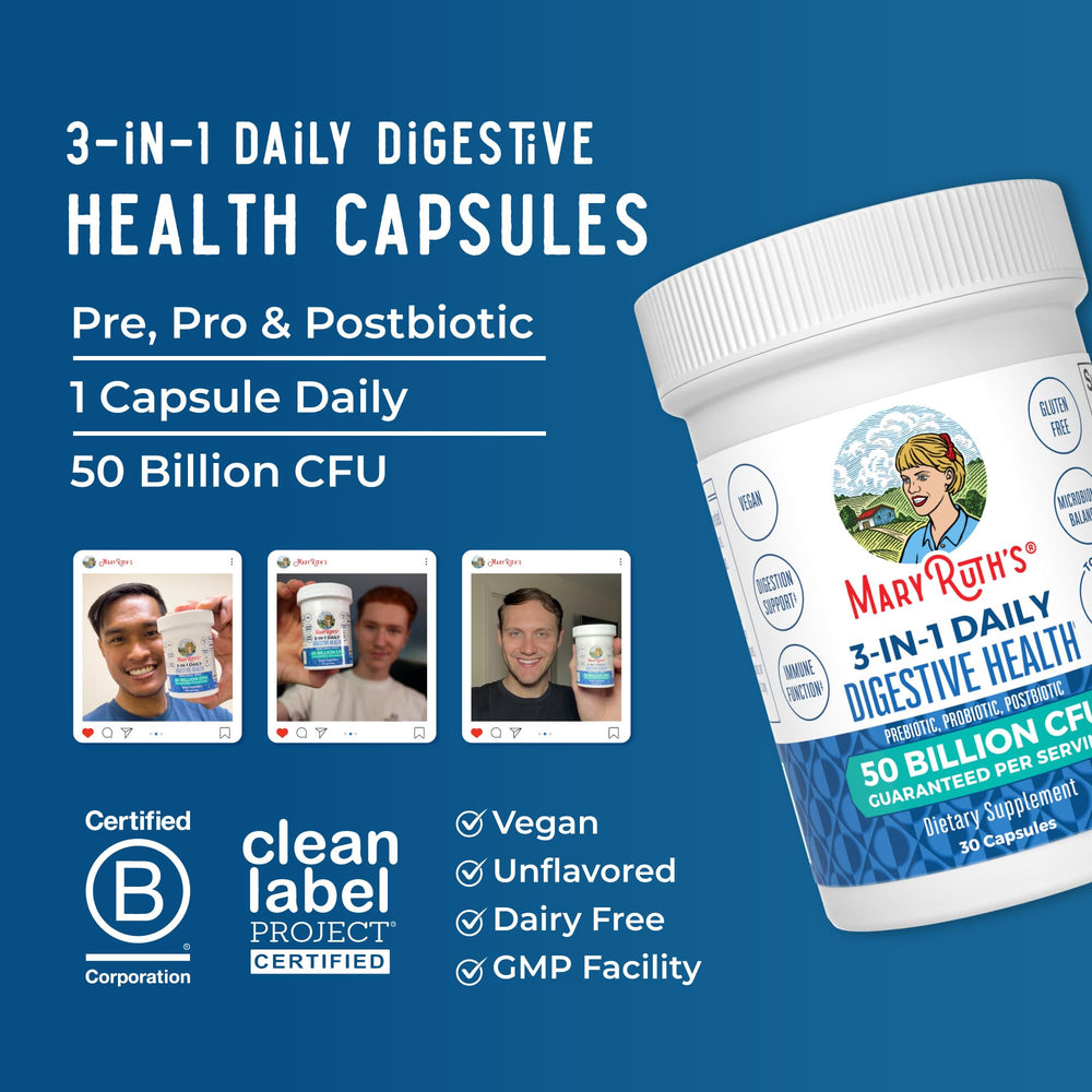 Packaging and product features highlights for MaryRuth's Probiotics