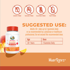 Label highlighting Biotin 10000 mcg on MaryRuth's gummies