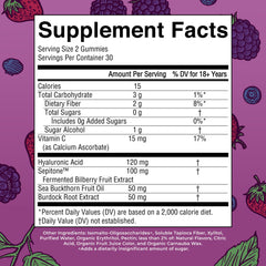 Close-up of mixed berry MaryRuth's gummies illustrating skin hydration