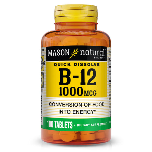 Mason Natural Vitamin B12 1000 mcg Quick-Dissolve tablets bottle