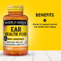 Front view of Mason Natural Ear Health Plus packaging