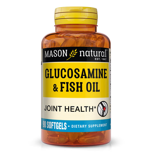Mason Natural Glucosamine & Fish Oil bottle on white background